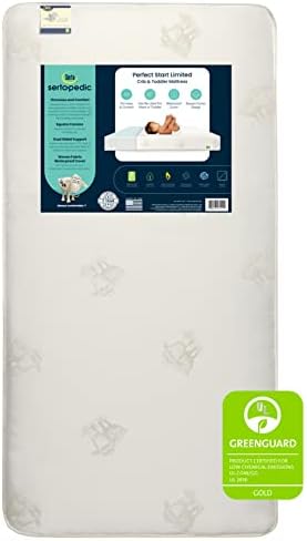 Serta Perfect Start Limited Dual Sided Baby Crib Mattress and Toddler Mattress, Breathable Fiber Core, GREENGUARD Gold Certified, Waterproof, 35 Year Warranty, Made in USA