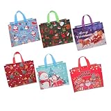 FRCOLOR 6 Piezas Bolsas Navideñas No Tejidas Bolsa De Embalaje De Navidad Bolsas De Dulces De Navidad Bolsas De Compras De Navidad Pequeñas Bolsas De Navidad Saco De Navidad Tela No Tejida