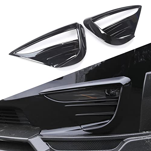 yhcdsea for 2020-2024 Tesla Model Y Front Fog Light Cover Trim Eyebrow Frame Decorative Accessories (Glossy Black) by yhcdsea - Used condition - US$27.95