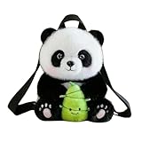 UGPLM Mochila de pelúcia panda para meninas, mochila criativa e fofa de panda para presente, viagens e festas.