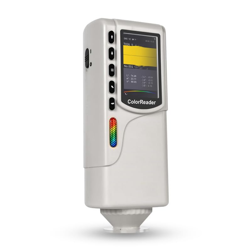 Color Reader Industrial Basic ColorReader Color Difference Meter Analyzer Colorimeter with Aperture Φ4mm SCI CIE LAB LCh 8/D D65 Observer 10° Repeatability withinΔE*ab 0.1 Data Storage Function