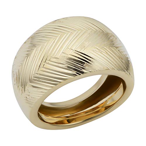 Bague en or jaune 14 carats Fremada Kooljewelry taille diamant 14,5 mm