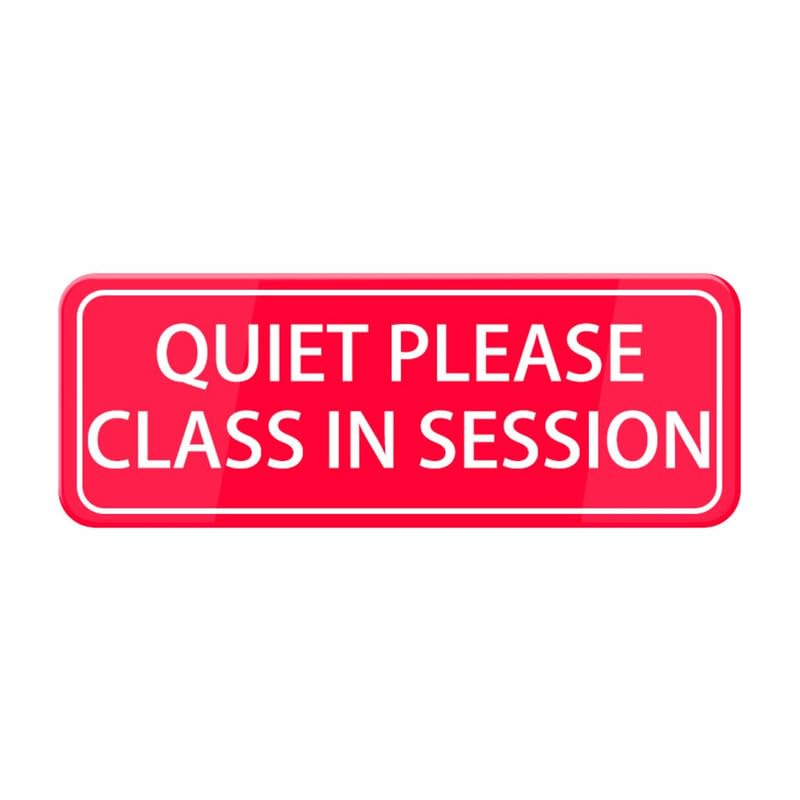 Quiet Please Sign - 7x10 Inch Double Sided PVC Hanging Sign For Office, Salon & Library
