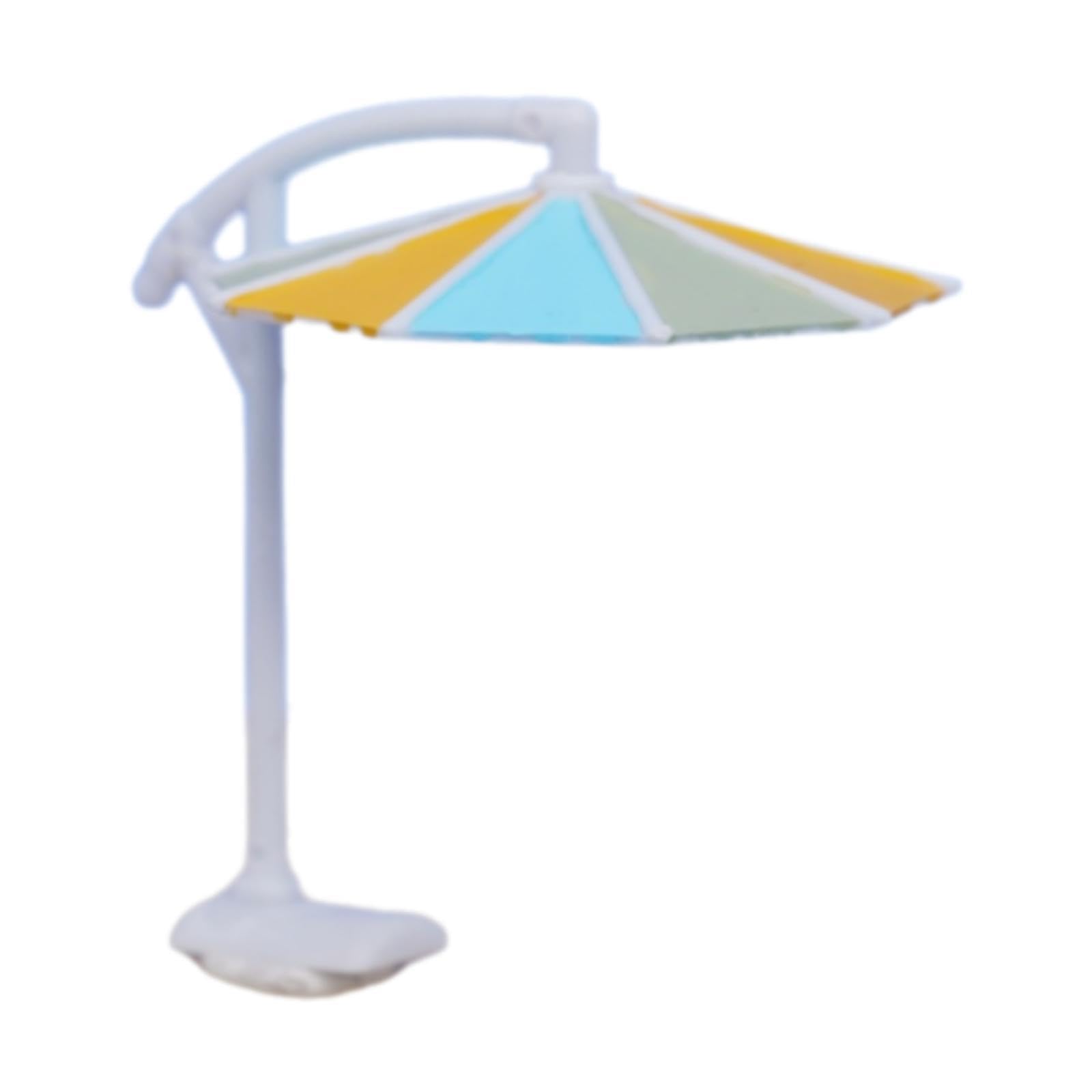 DYNWAVE 1:64 Scale Miniature Beach Umbrella Tiny Scene Parasol Layout Props Mini Garden Dollhouse Accessories Micro Landscape Decor