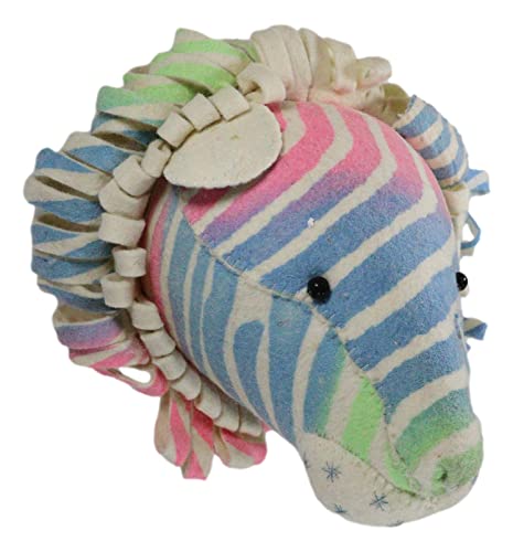 Ebros Gift Fiona Walker England Handmade Organic Baby Animal Head Colorful Stencil Print Lion Wall Decor Semi Collection Safari and Farmland Edition