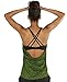 icyzone Yoga Tops Workouts Clothes Activewear Built in Bra Tank Tops for Women(M, Green)