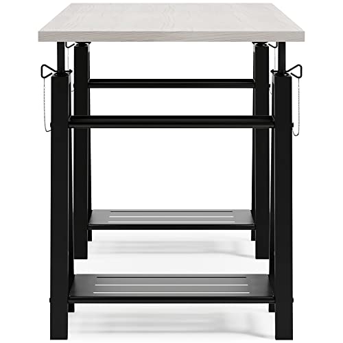 Signature Design By Ashley Bayflynn Mixed Media Adjustable Height Desk, White & Black #TOP30