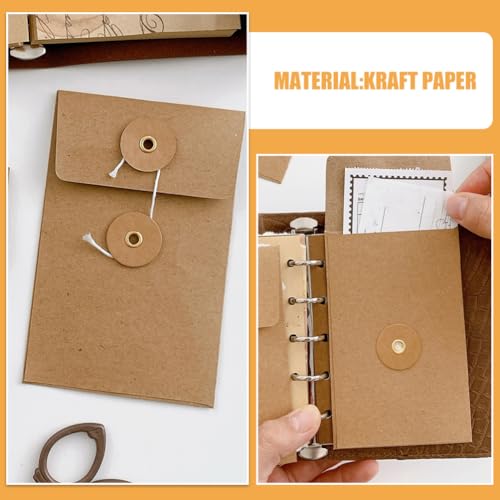 DIYEAH Envelope De Correio Com Fecho De Cordão 5Pcs Envelopes De Papel Kraft Vintage Com Fecho De Co