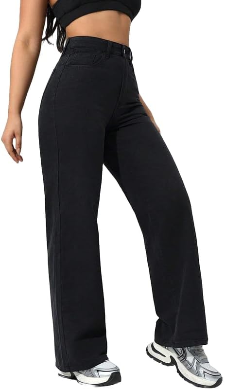 London Hills Women's Relaxed Fit High Rise Jeans || Woman Jean's || Women Baggy Jeans || Jean's for Womens || Loose Jean for Women's || Oversized Woman baggys Black