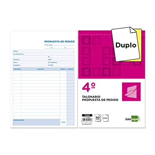 Talonario Pedidos Formato Natural Cuarto Original Y Copia