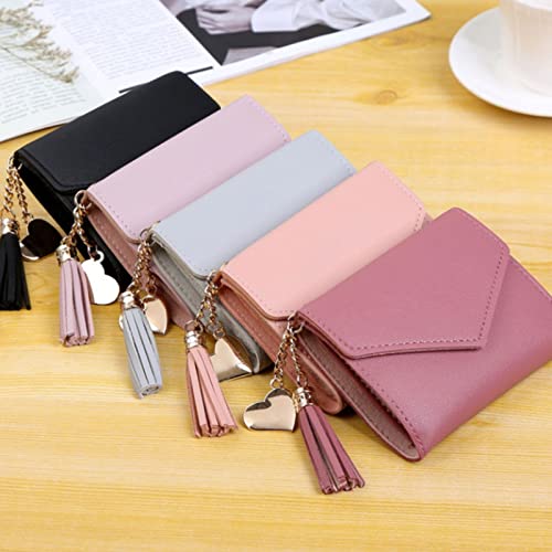Womens wallet Female for Coins Cute Small Leather Zipper Purses Purse Clutch (Gray)2