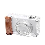 M-REMOTE ZV1/ZV1II /ZV1F Camera Vlog Rig L-Shape Wooden Grip with Cold Shoe for Sony ZV1/ZV1II /ZV1F Camera Vlogging Accessories for Arca (Silver)