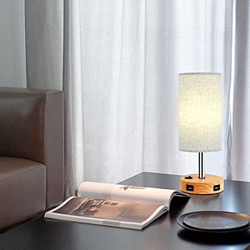 USB Bedside Table Lamp, Bedside Table Lamp with Dual USB Charging Port, Elegant Modern Bedroom Lamp, Fabric Shade & Nightstand Desk Lamp Bedside Lamp Perfect for Bedroom, Living Room or Office (Beige)