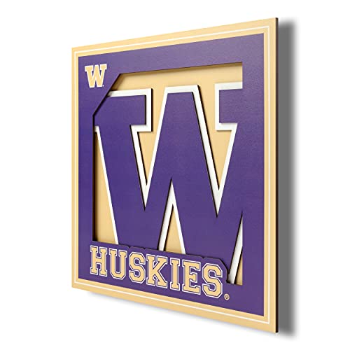 YouTheFan NCAA Washington Huskies 3D Logo Series Wall Art - 12x12