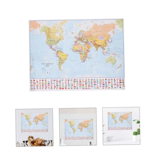 NUOLUX ("data" "世界地図 タピストリー フレームなし 帆布 壁掛けアート 軽量 仕上がり良好 40x60cm 室内壁面に映える リビング 玄関 兼用 世界地図 ポスター 特大 壁飾り")) [2]