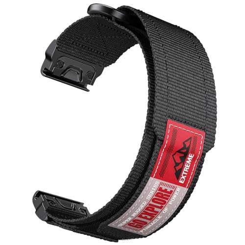 [�����ȓX] 22 mm 26 mm QuickFit�x���g�ɓK�� Garmin Fenix 8 7 X 6 6 X 5 X Plus/Epix ProGen 2 47 mm 51 mm/Tactix 7/Enduro 3�X�|�[�c�i�C�����x���g(Black