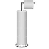 Siyzda Bath Toilet Paper Holder, Metal Toilet Tissue Roll Organizer Storage, Tissue Paper Holder Stand for Bathroom/Kitchen Countertop (20” H, Matte Black)