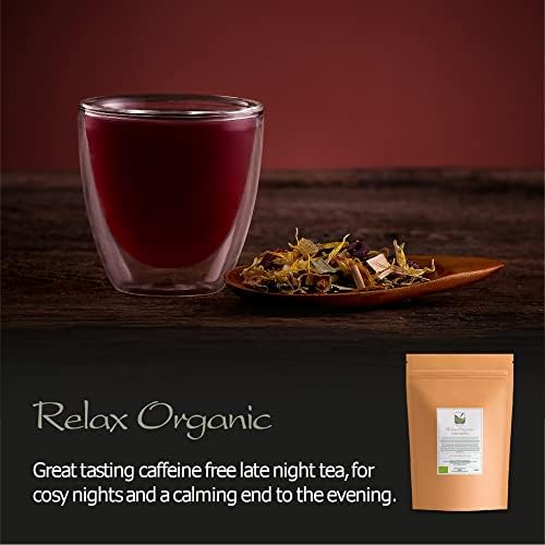 Relaxing Organic Tea Chamomile Blend - Soothes Anxiety and Relieves Stress - Relaxing The Nerves - Calming Camomille Loose Leaf Blend 200g