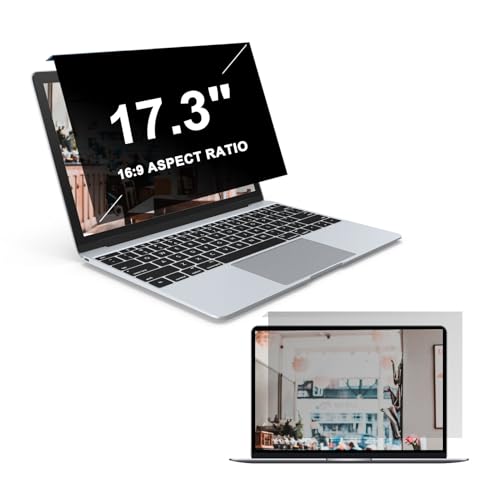 LYLSMGS 2 Pack Hanging Laptop Privacy Screen 17.3 inch, Anti Glare Blue Light Filter Privacy Shield, Removable Laptop Screen Shield Protector Panel with 16:9 Widescreen Monitor by LYLSMGS - Used condition - US$21.69