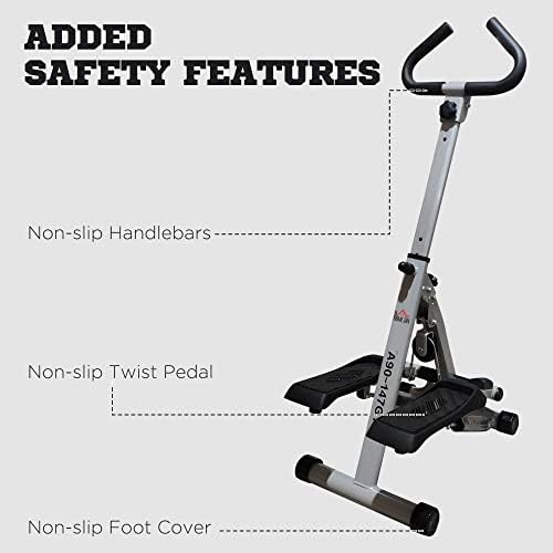 HOMCOM Stepper w/Handle Hand Grip Workout Fitness Machine For Fitness Aerobic Exercise Home Gym