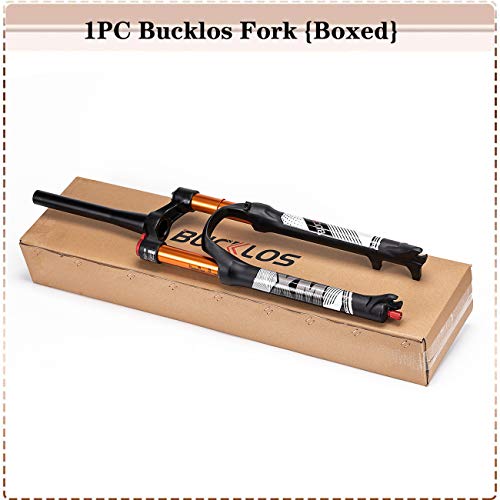 Bucklos 26/27.5/29 Travel 120Mm Mtb Air Suspension Fork, Rebound Adjust 1 1/8 Straight/Tapered Tube Qr 9Mm Manual/Remote Lockout Xc Am Ultralight Mountain Bike Front Forks #TOP4