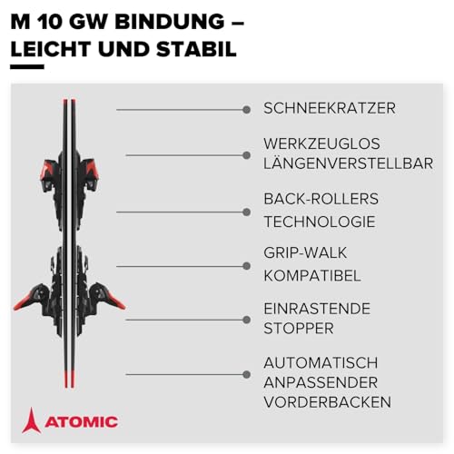 ATOMIC REDSTER RX Ski I Skier für Damen & Herren I Hochwertige Ski mit Bend-X Technologie für mühelose Schwünge I Mit Densolite Core für optimale Dämpfung