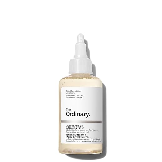 The Ordinary Glycolic Acid 7% Exfoliating Toner, Brightening and Smoothing Daily Toner for More Even-Looking Skin Tone