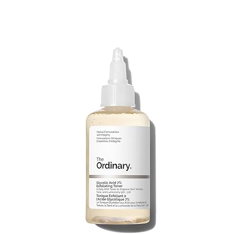 The Ordinary Glycolic Acid 7% Exfoliating Toner, Brightening and Smoothing Daily Toner for More Even-Looking Skin Tone
