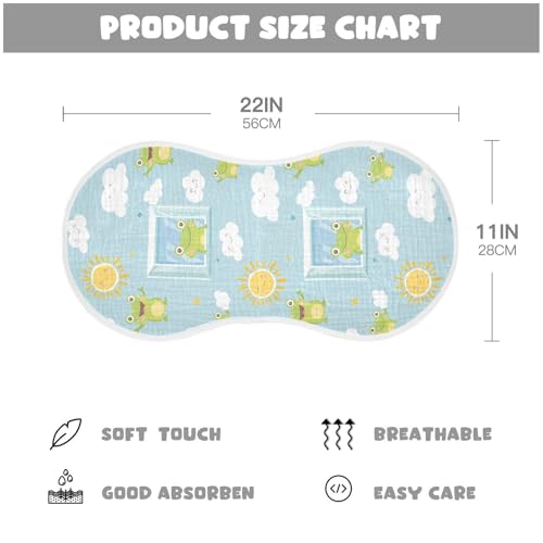 vvfelixl Cute Frog Open Window Burp Cloths for Baby Boy Girls Baby Washcloths Burp Rags 1 Pack2