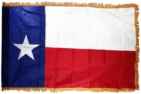 US Flag Store Texas State Flag 3x5ft Nylon with Indoor Pole Hem and Fringe