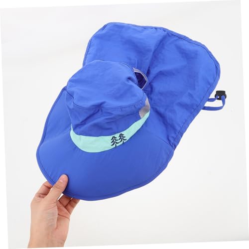 Wide Brim Sun Hat for Boys and Girls Breathable Bucket Hat Neck Flap for Beach Fishing and Outdoor Activities Blue4
