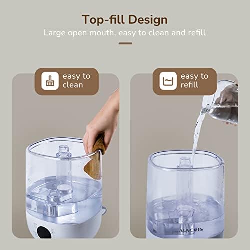 ALACRIS 4L Humidifiers for Bedroom Baby Room with Smart Constant Humidity, Cool Mist Humidifier for Home, Office & Plant, Auto-Off, Up to 30H for 30 , Quiet Operation with 360° Rotation Nozzle