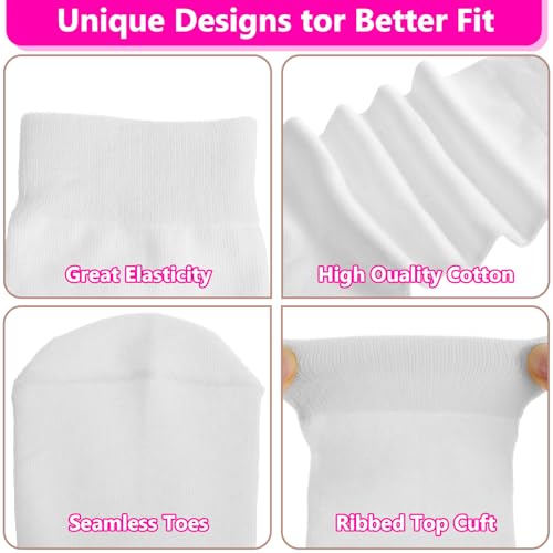 3 Pairs White Socks Girls Medias Blancas Para Niñas School Uniform Dress Socks for Kids Seamless Crew Ankle Cotton Scrunch Sock White Slouchy Tube Sock Athletic Sports Cute Casual Athletic Soft3