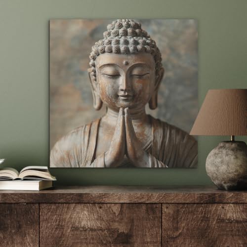 Décoration murale en feutre acoustique Bouddha tableau marron 60x60 cm - 4