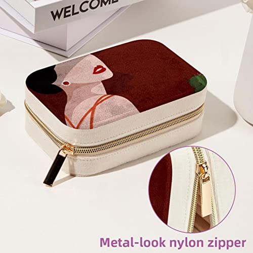 Mini boîte à bijoux portable et petit coffret de rangement velours