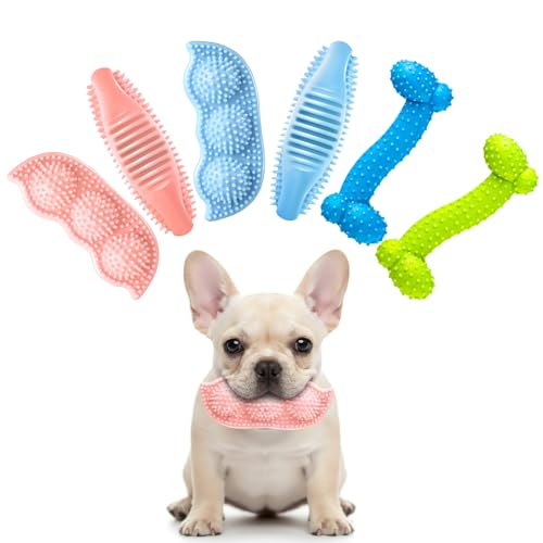 Skylety 6 Ppcs Puppy Dog Teething Toys, Chew Toys for Teething, Color 1