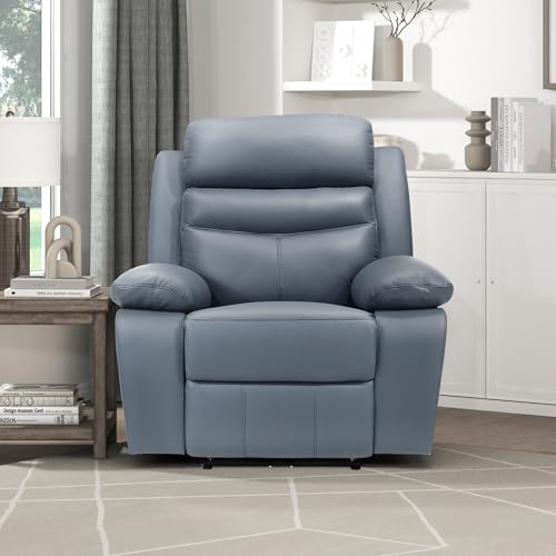 Lexicon Recliner Chair Living Room Leather Match Reclining Sofa Chair, Home Theater Seating, Wall Hugger Recliner, Power Recliner Sofa Chair for Living Room/Office/Apartment, Blue