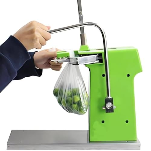 WHYYDSS Sigillatrice Manuale a Clip, sigillatrice per Collo di Sacchetti di plastica, cucitrice per Collo di Sacchetti con 2000 Fibbie a U, 40 Volte al Minuto, per supermercati, panetterie, Bar