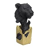 Polyroyal Black Cheetah Bust Statue,Panther Head Figurine, 9.2" H Cheetah Decor Animal Statues Decor