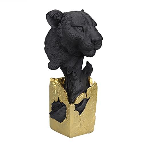 Polyroyal Black Cheetah Bust Statue,Panther Head Figurine, 9.2" H Cheetah Decor Animal Statues Decor For Home Office Decor,Gift For Any Animal Lover #TOP20