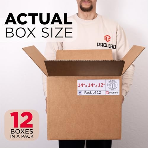 Image of Medium Moving Cardboard Boxes 14 inchL x 14 inchW x 12 inchH (Pack of 12) - USA-Made Packing Boxes for Moving, Shipping, or Storage - USPS, UPS, FedEx Approved - Professional Packing Supplies | USA-Made Packing Boxes for Moving, Shipping, or Storage - USPS, UPS, FedEx Approved - Professional Packing Supplies