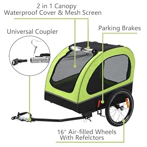 ANOUR Dog Bike Trailer, Dog Buggy for Bicycle, Suitable for Small and Medium Pets Up to 88lbs ANOUR Dog Bike Trailer, Dog Buggy for Bicycle, Suitable for Small and Medium Pets Up to 88lbs