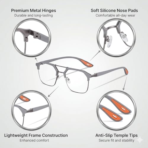Image of Blue Light Filter Glasses Unisex Computer Eyewear for Men and Women Anti Glare Screen Protection Glasses for Laptop Mobile Gaming Work Reading Digital Eye Strain Relief Spectacles