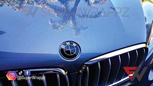 SuperWrappz FULL BLACK GLOSS Badge Emblem Overlay FOR BMW Sticker VINYL 4 QUADRANTS COVERED FITS YOUR BMW'S HOOD TRUNK RIMS STEERING WHEEL - Image 7