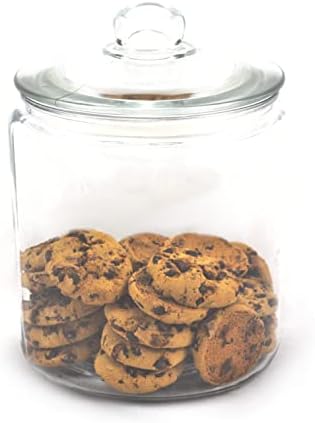 Chef-hub Glass Biscotti Storage Jar with Lid 3.8 L Pack of 3