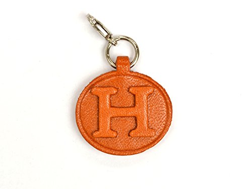 H Leather Initial Plate Keychain VANCA Craft-Collectible Keychain Made in Japan