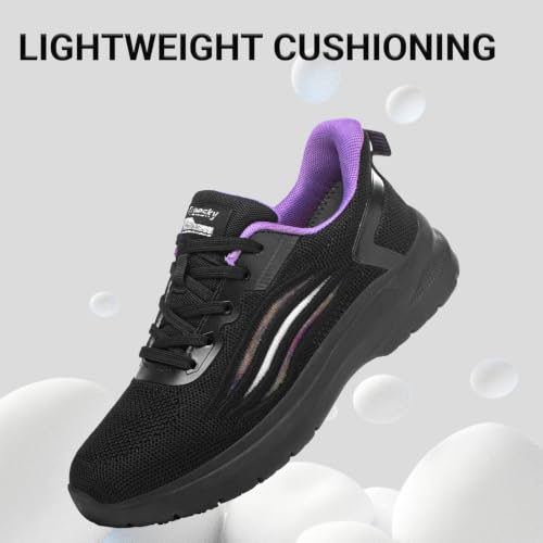Image of Treesky Non Slip Work Shoes for Women, Restaurant & Kitchen Sneakers | Slip resistant soles, lightweight cushioning, breathable knit, removable insole, for nursing, food service & long shifts