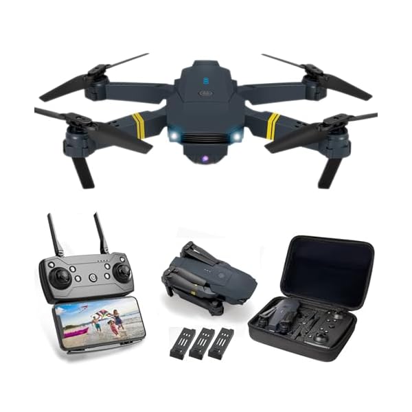 Drones with Camera for Adults and Kids 4K Foldable RC Quadcopter E58 Drone with 1080P HD Camera Black