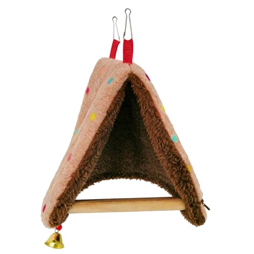para Pájaros - Casa de Jaula Cálida y Cómoda con Pescadero - Hamaca Para Cotorras Y Cabaña Para Aves Con Posadero - Hogar Abrigado Interior para Descansar y Jugar en Invierno para Loros y Canarios