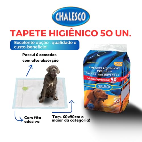 Chalesco Tapete Higiênico Premium 50 Unidades 90 x 60 cm